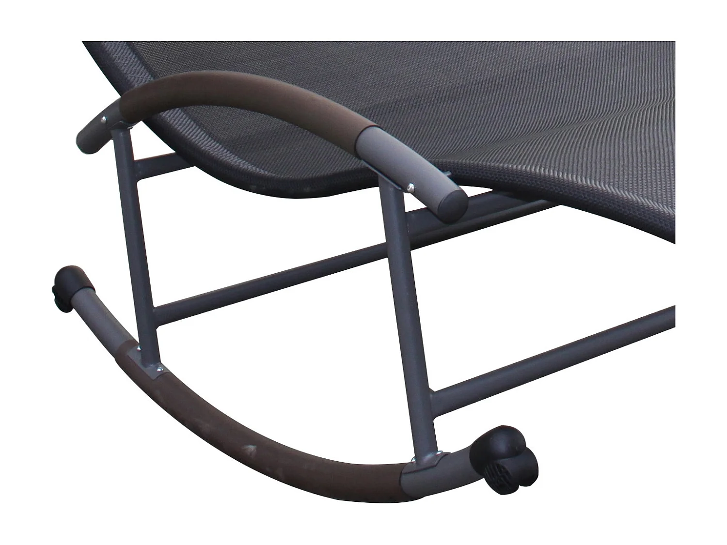 Transat double à bascule avec auvent noir et écru ESSAOUIRA