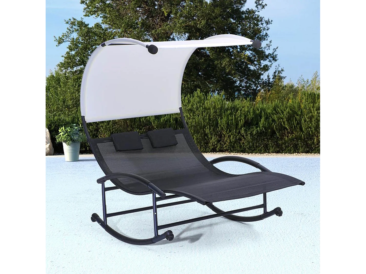 Sdraio matrimoniale nero/ecru ESSAOUIRA