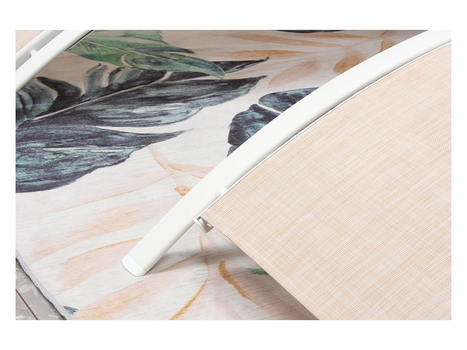 Set di 2 sdraio regolabili in alluminio e textilene ecru/biancp BAHIA