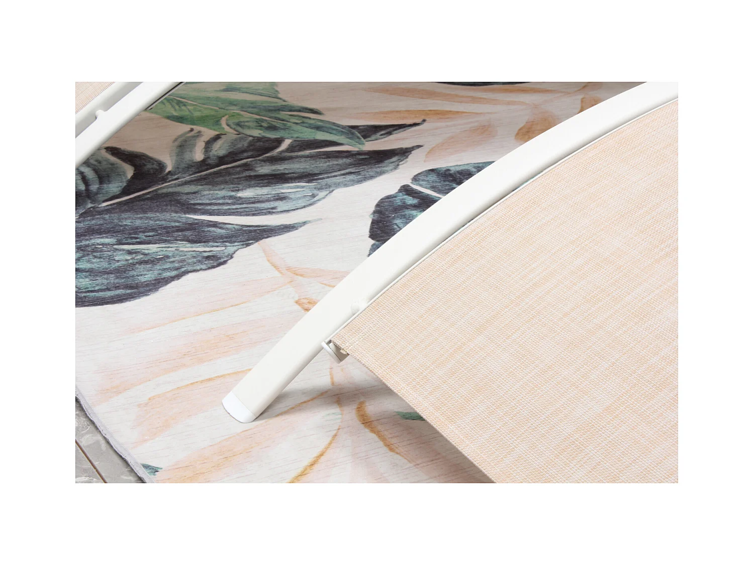 Set di 2 sdraio regolabili in alluminio e textilene ecru/biancp BAHIA