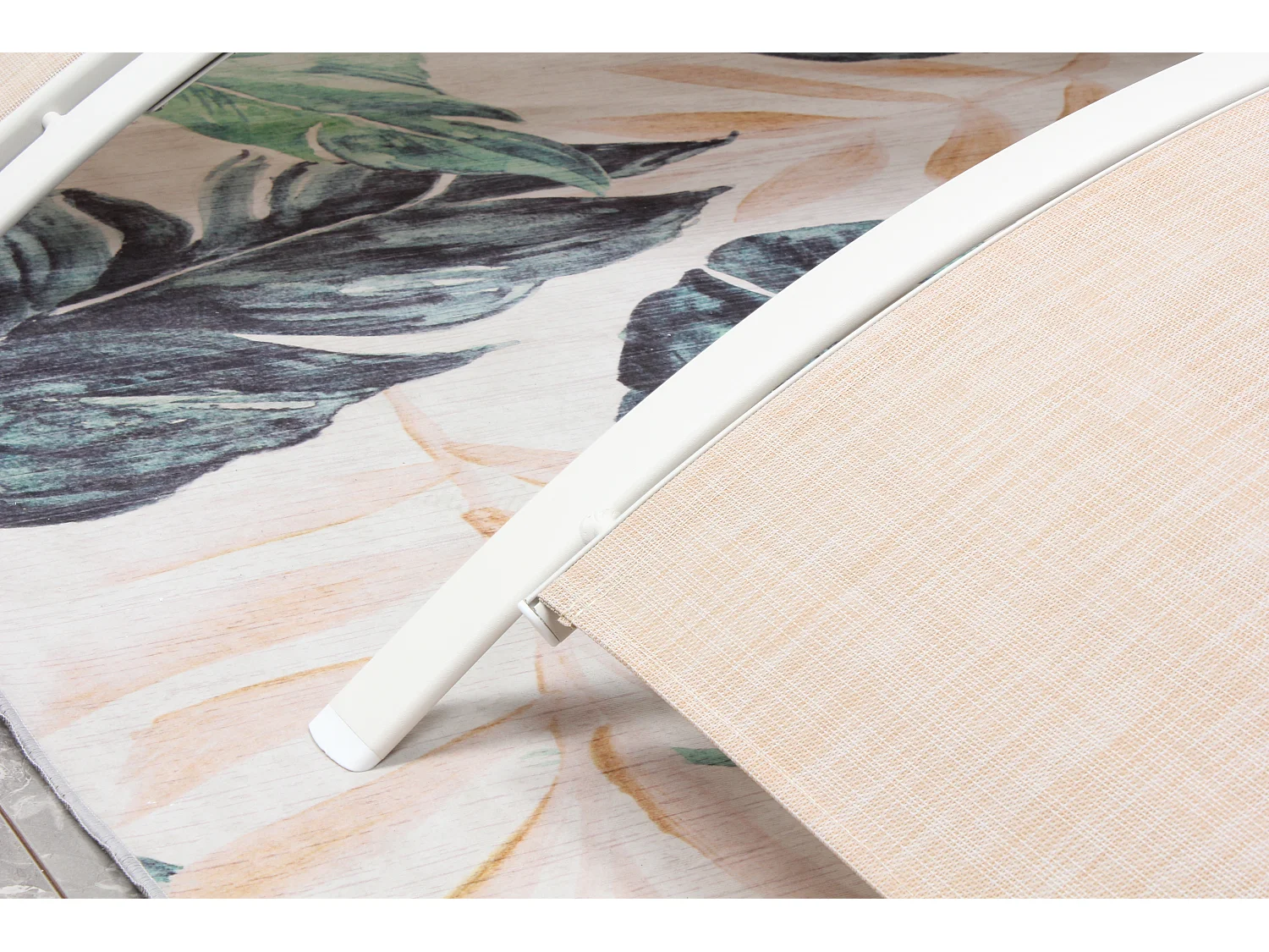 Lot de 2 transats empilables et ajustables écru- blanc BAHIA