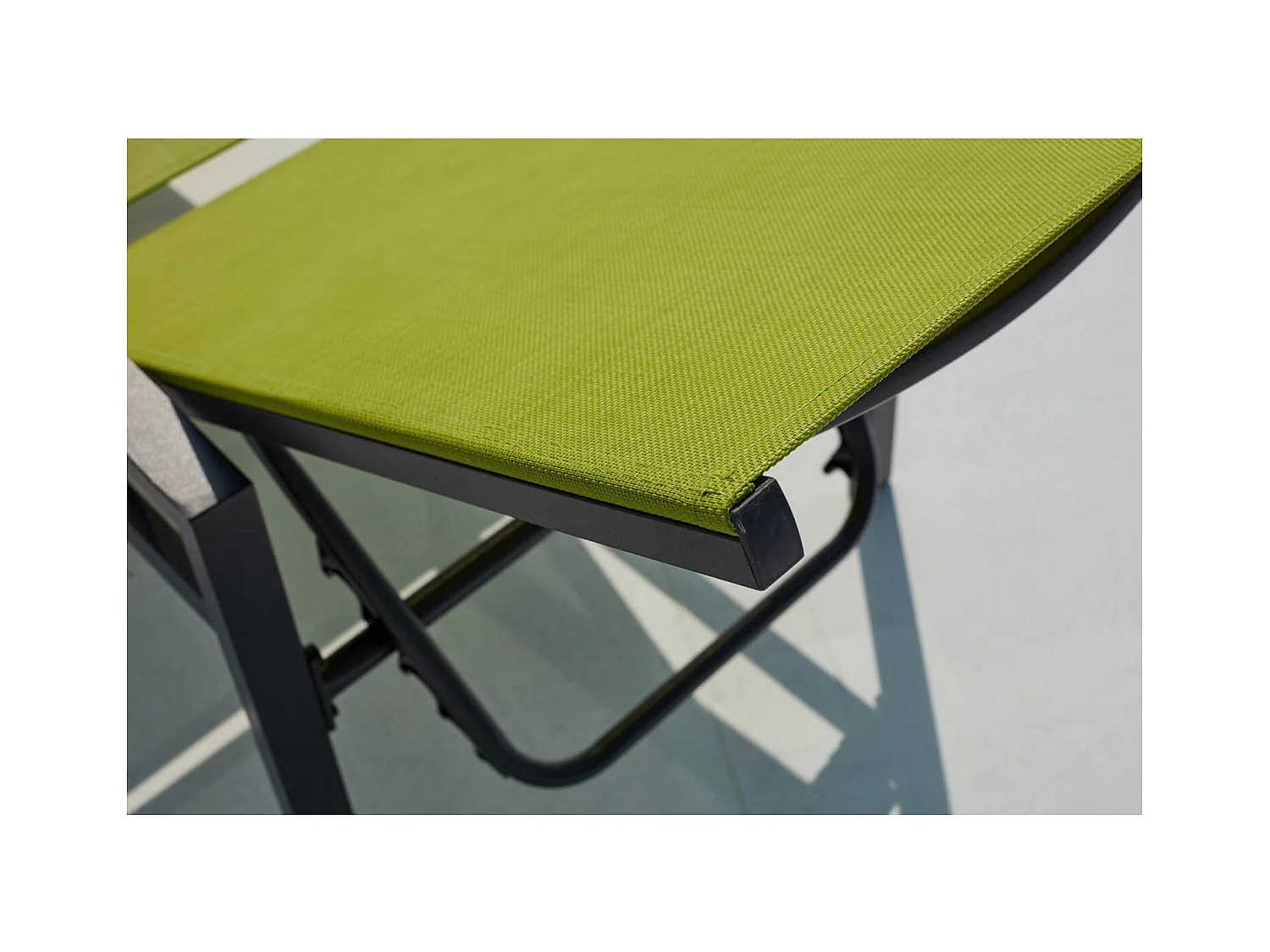 Set di 2 sdraio in alluminio grigio scuro e verde BARI