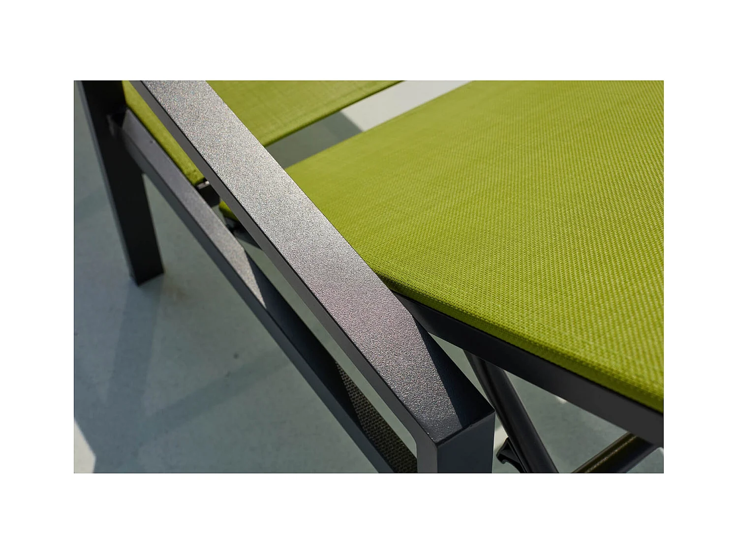 Set di 2 sdraio in alluminio grigio scuro e verde BARI