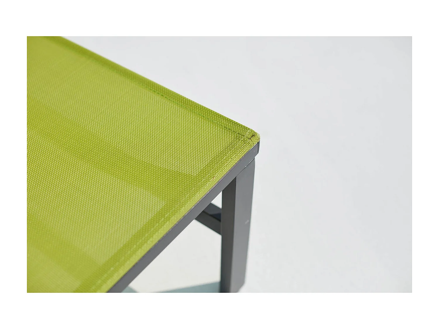 Lot de 2 transats en aluminium gris foncé et vert BARI