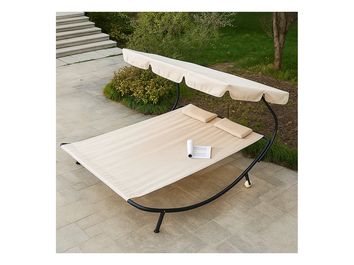 Transat avec pare-soleil 2 personnes écru ALOHA