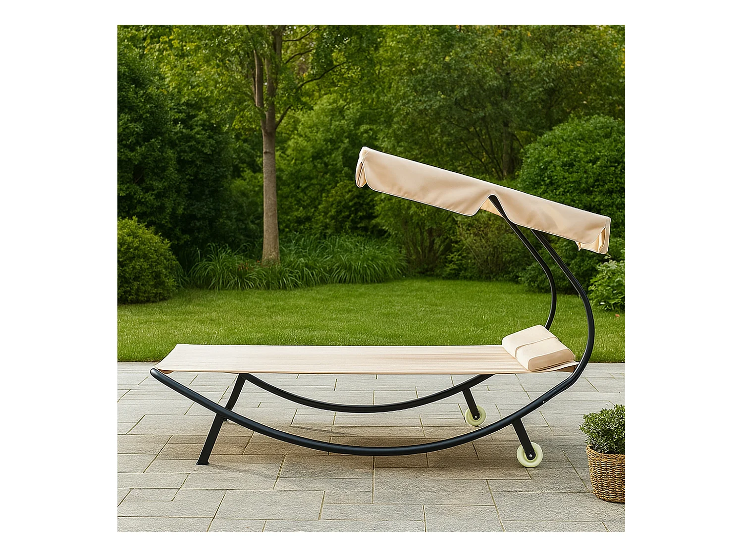 Transat avec pare-soleil 2 personnes écru ALOHA