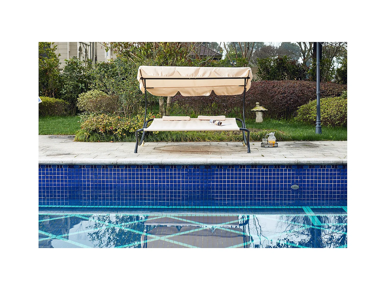 Transat avec pare-soleil 2 personnes écru ALOHA