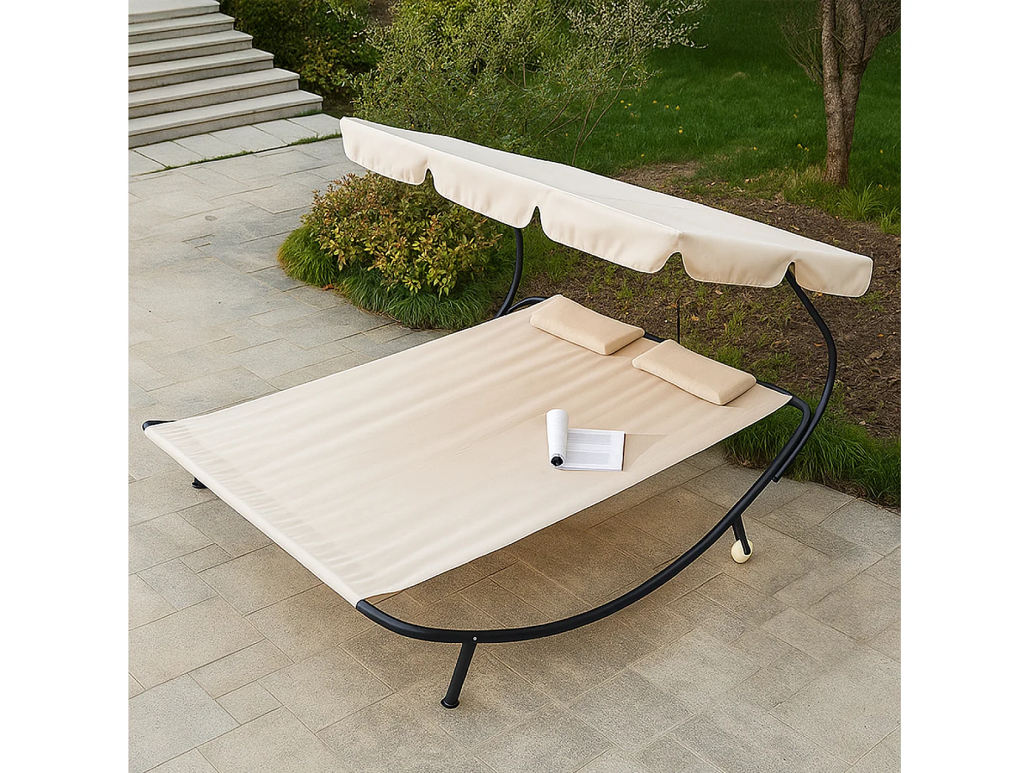 Transat avec pare-soleil 2 personnes écru ALOHA