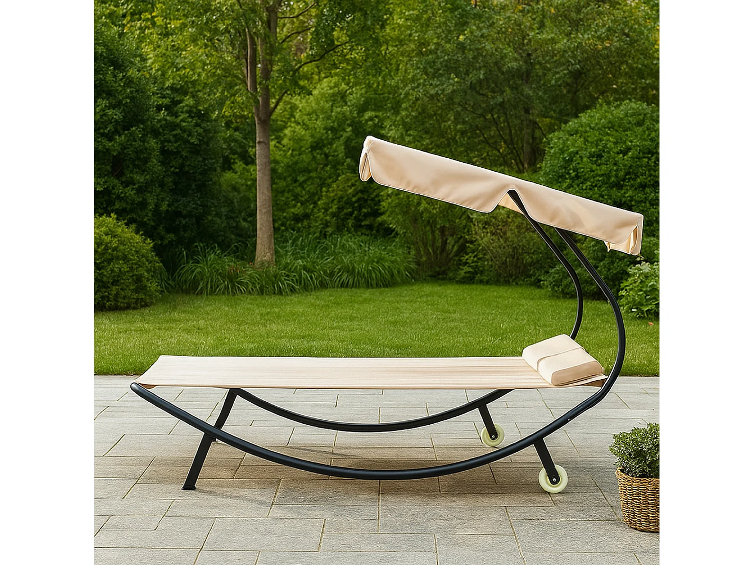 Transat avec pare-soleil 2 personnes écru ALOHA