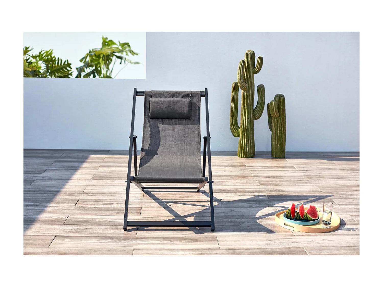 Aluminium-Gartenliege in Grau TEVATA