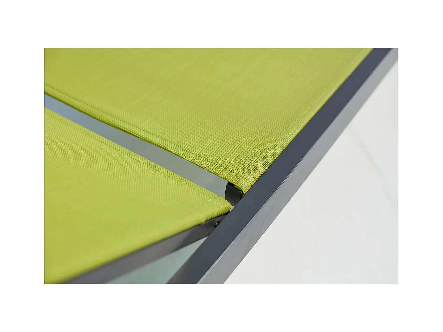 Set van 2 ligstoelen in donkergrijs & groen PRATO met wieltjes voor buiten