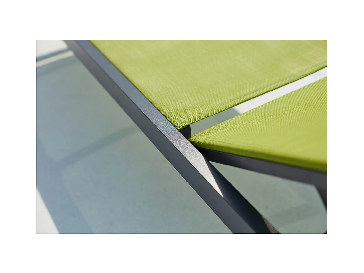 Set van 2 ligstoelen in donkergrijs & groen PRATO met wieltjes voor buiten