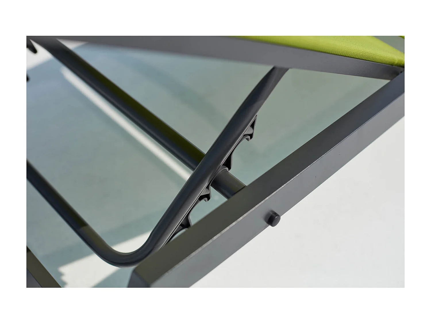 Lot de 2 transats avec roulettes gris foncé et vert PRATO