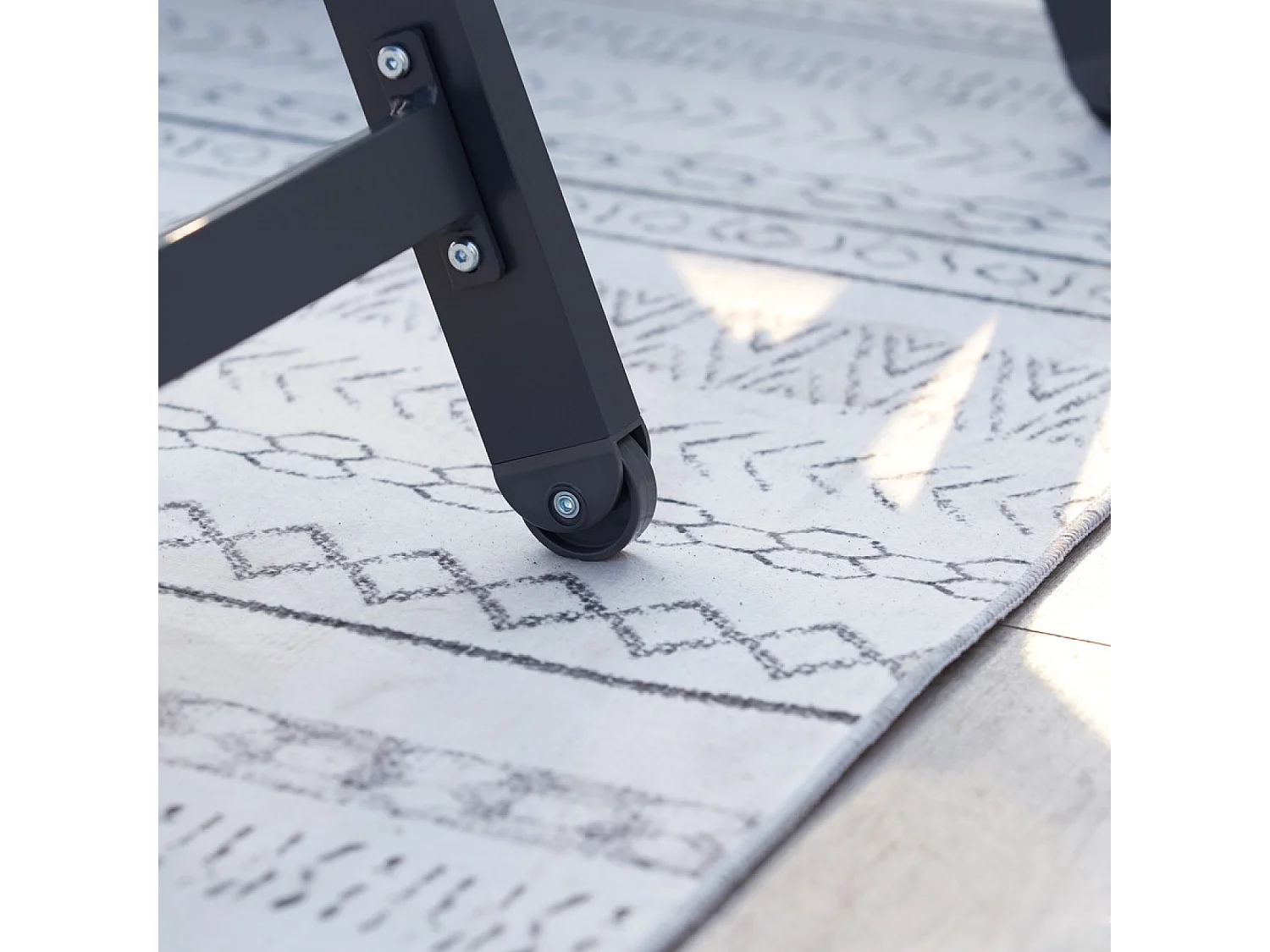 Lot de 2 transats avec roulettes gris foncé et noir PRATO