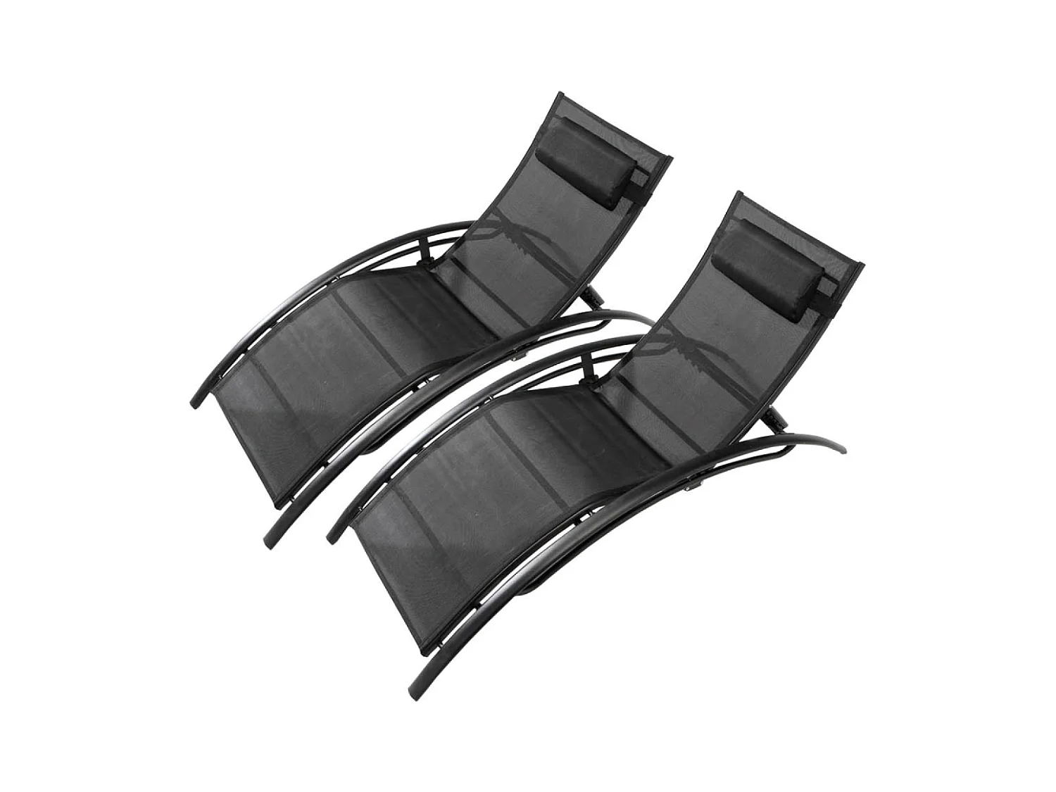 Set di 2 sdraio regolabili e impilabil nero LIMEA