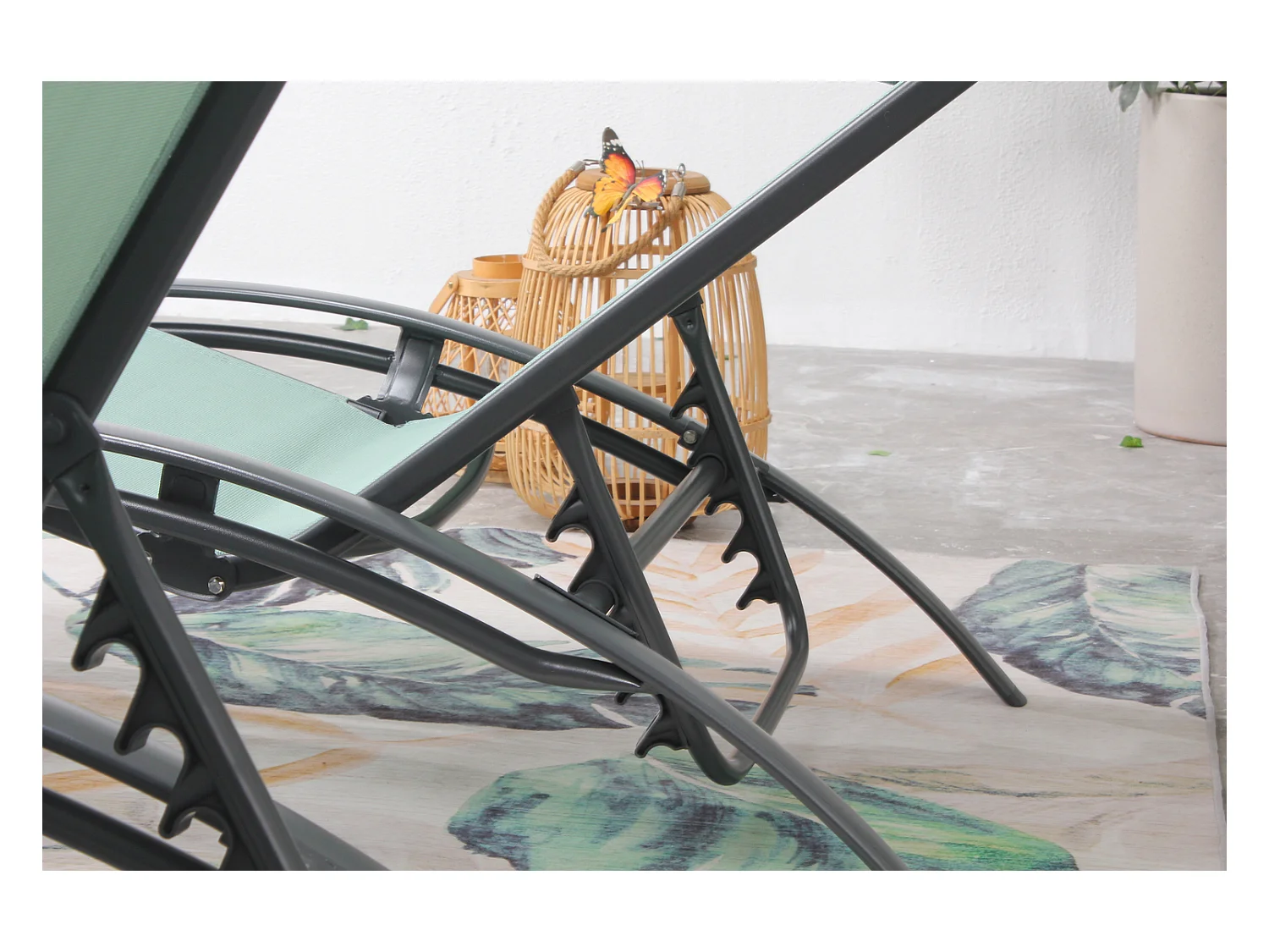 Set di 2 sdraio in alluminio e textilene verde pastello BAHIA