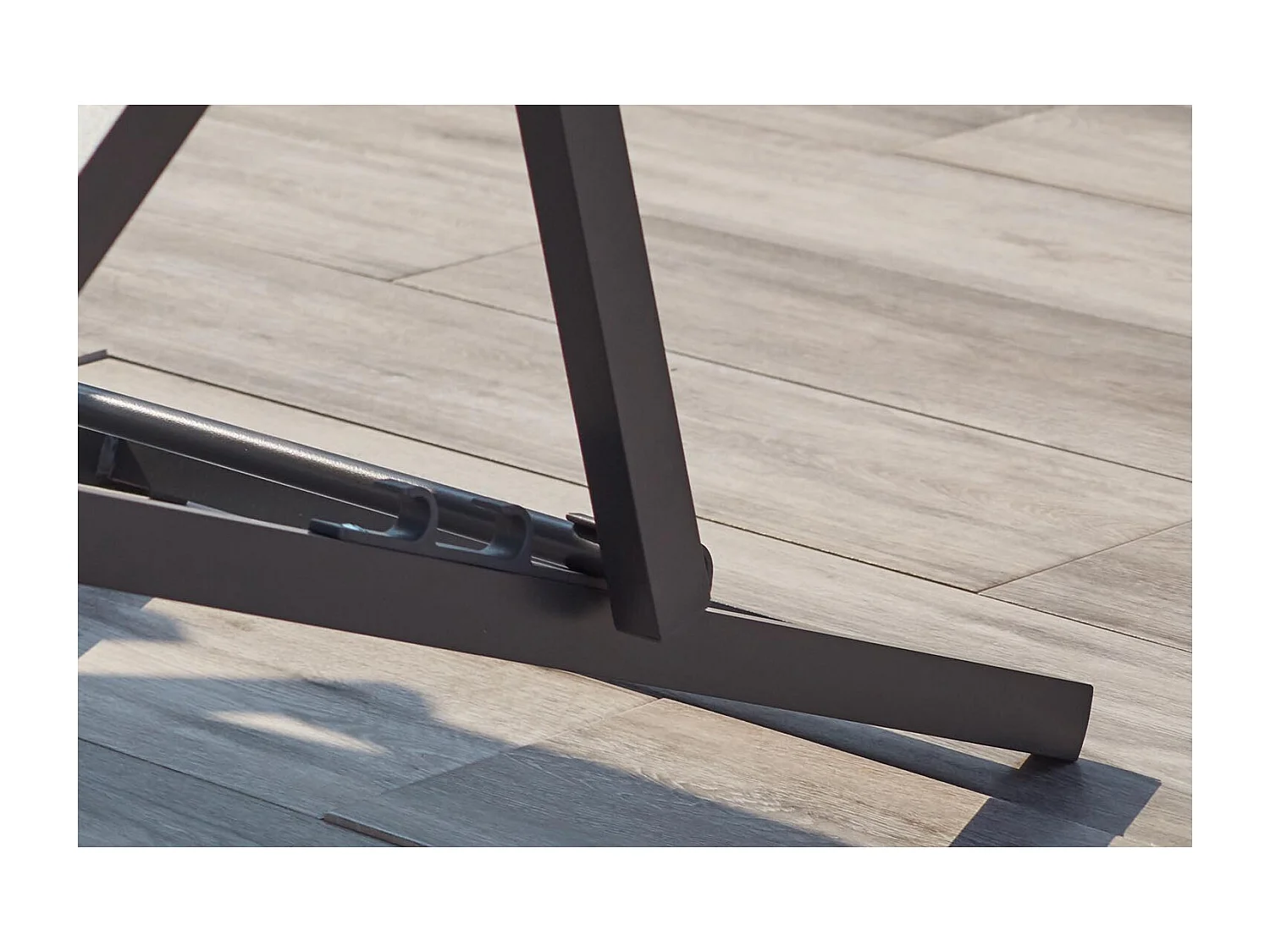 Lot de 4 transats alu gris TEVATA