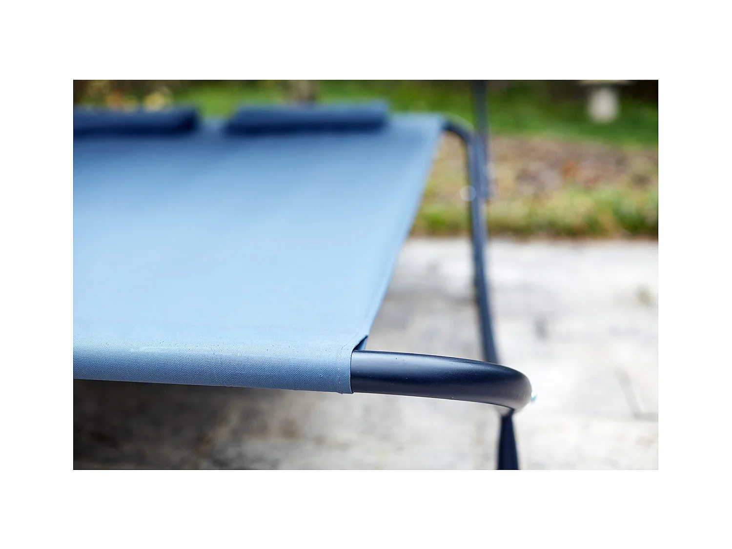 Sdraio 2 posti con parasole in tessuto Oxford grigia ALOHA