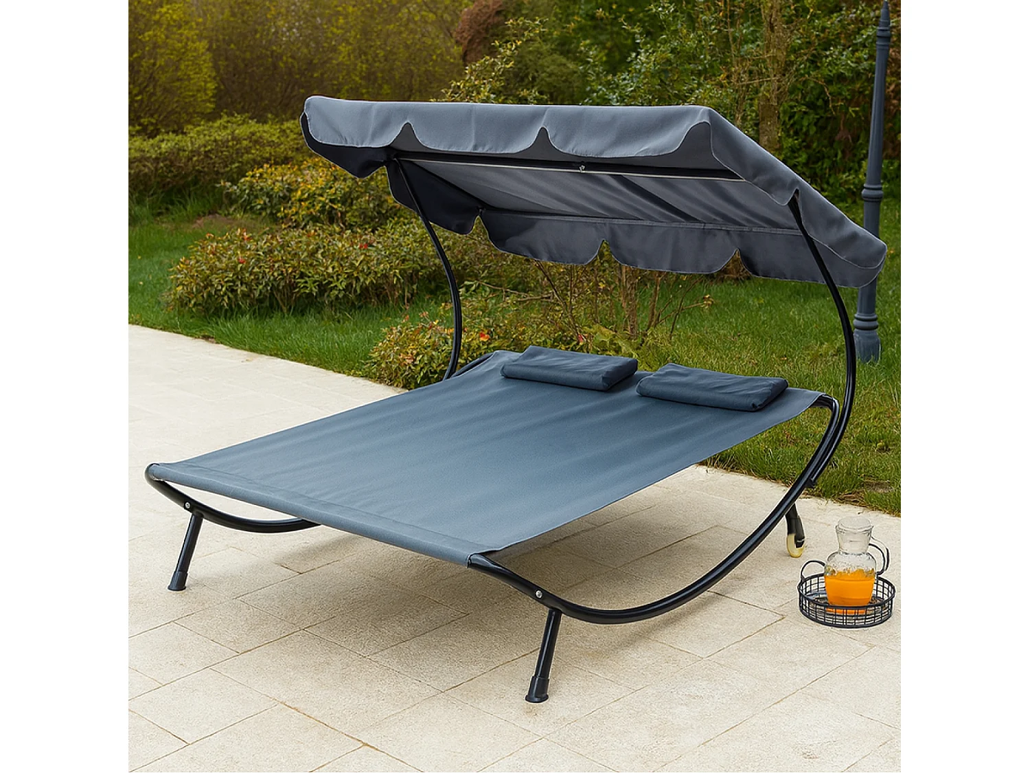 Transat avec pare-soleil 2 personnes gris ALOHA