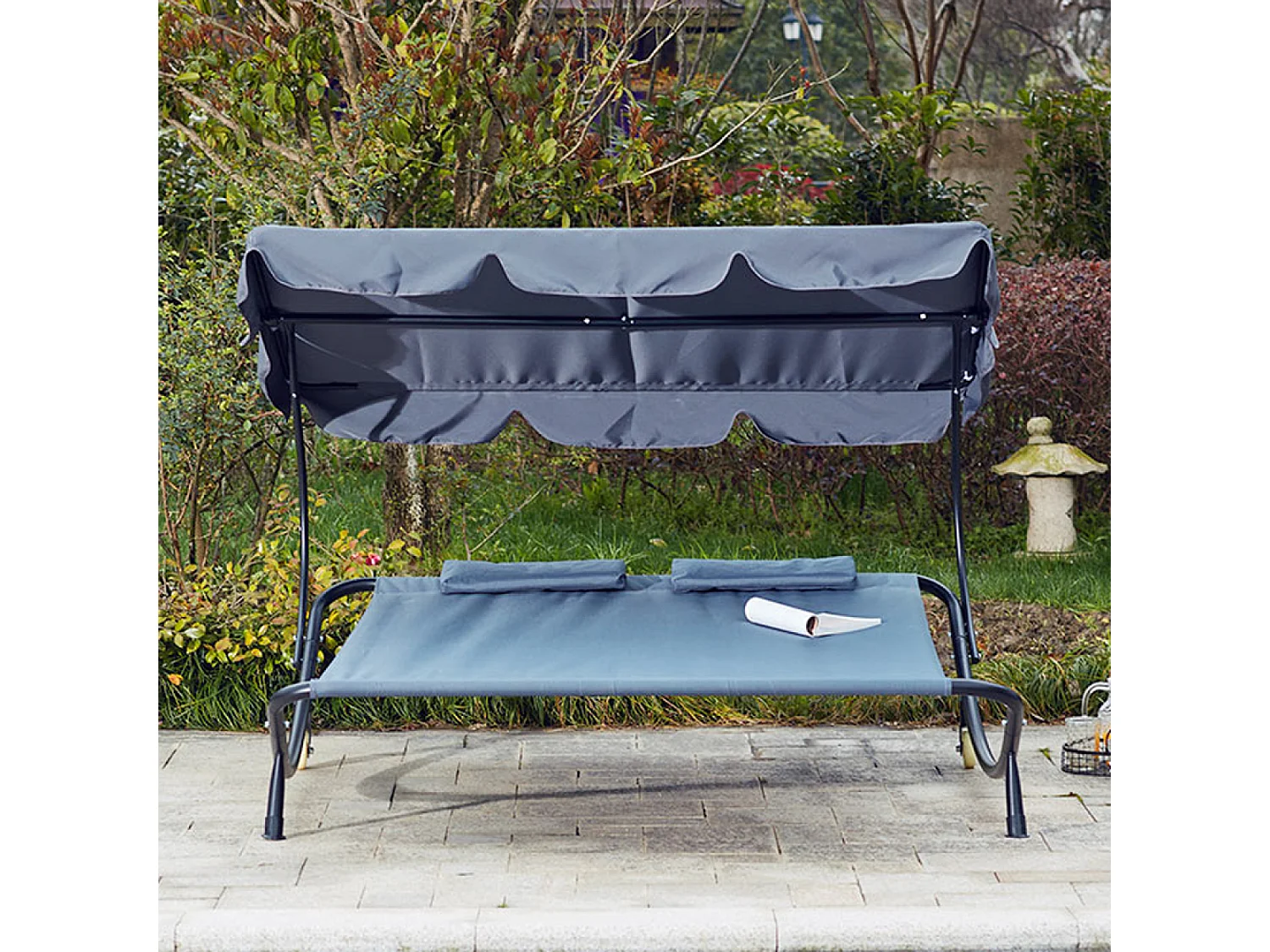 Transat avec pare-soleil 2 personnes gris ALOHA