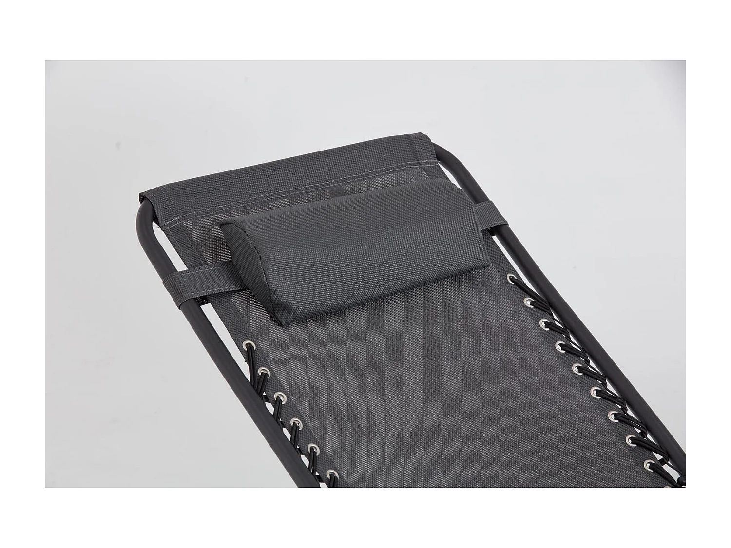 Lot de 2 transats inclinables noir et gris foncé MANIHI