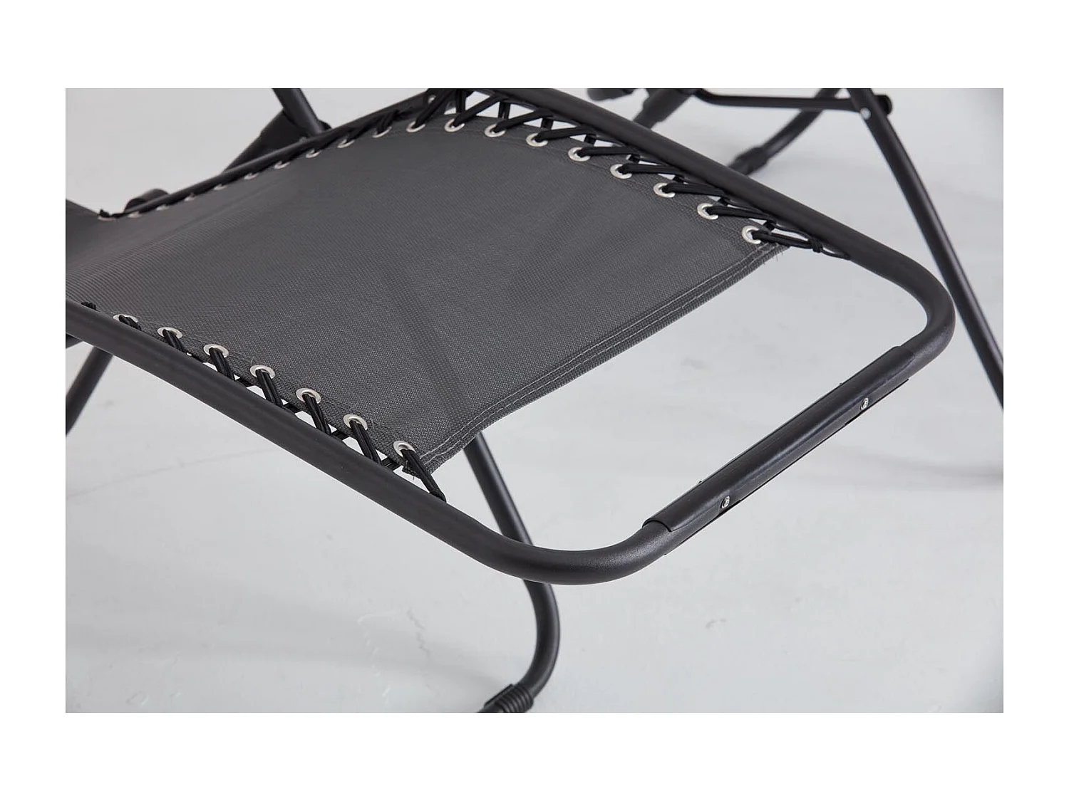 Lot de 2 transats inclinables noir et gris foncé MANIHI