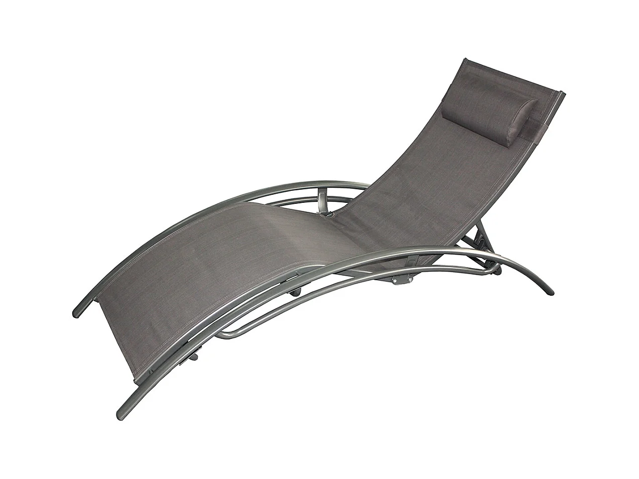 Transat ajustable et empilable avec pieds en acier gris LIMEA