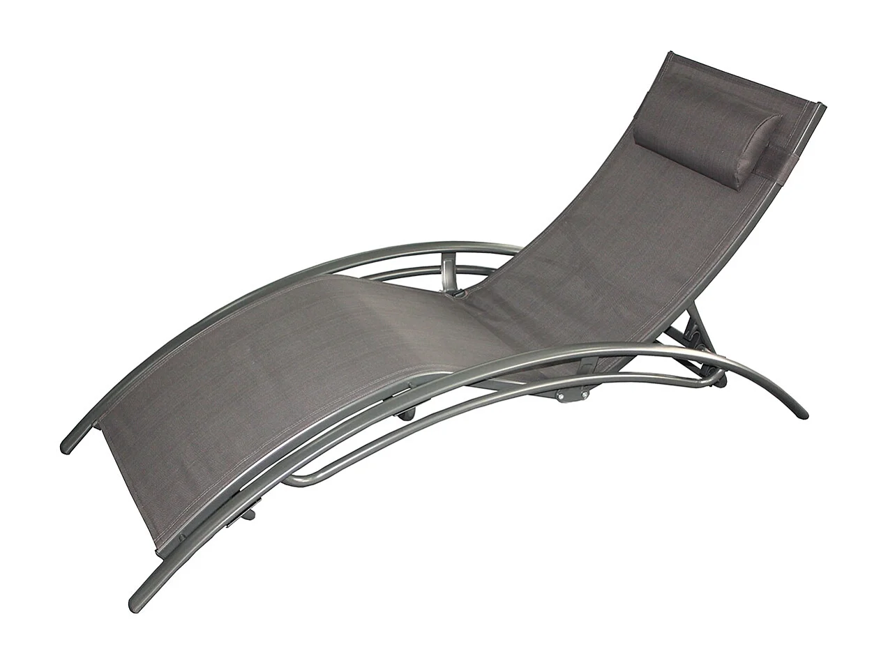 Transat ajustable et empilable avec pieds en acier gris LIMEA