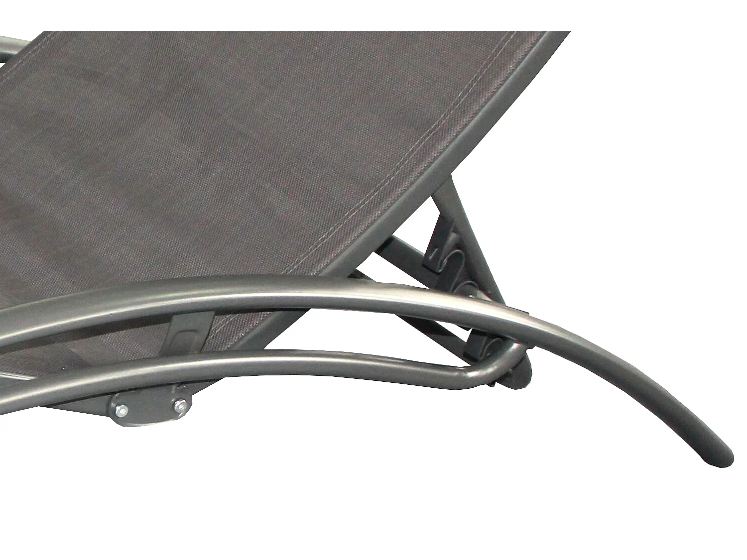 Set van 2 Verstelbare en Stapelbare Grijze Ligstoelen met Stalen Poten - Limea