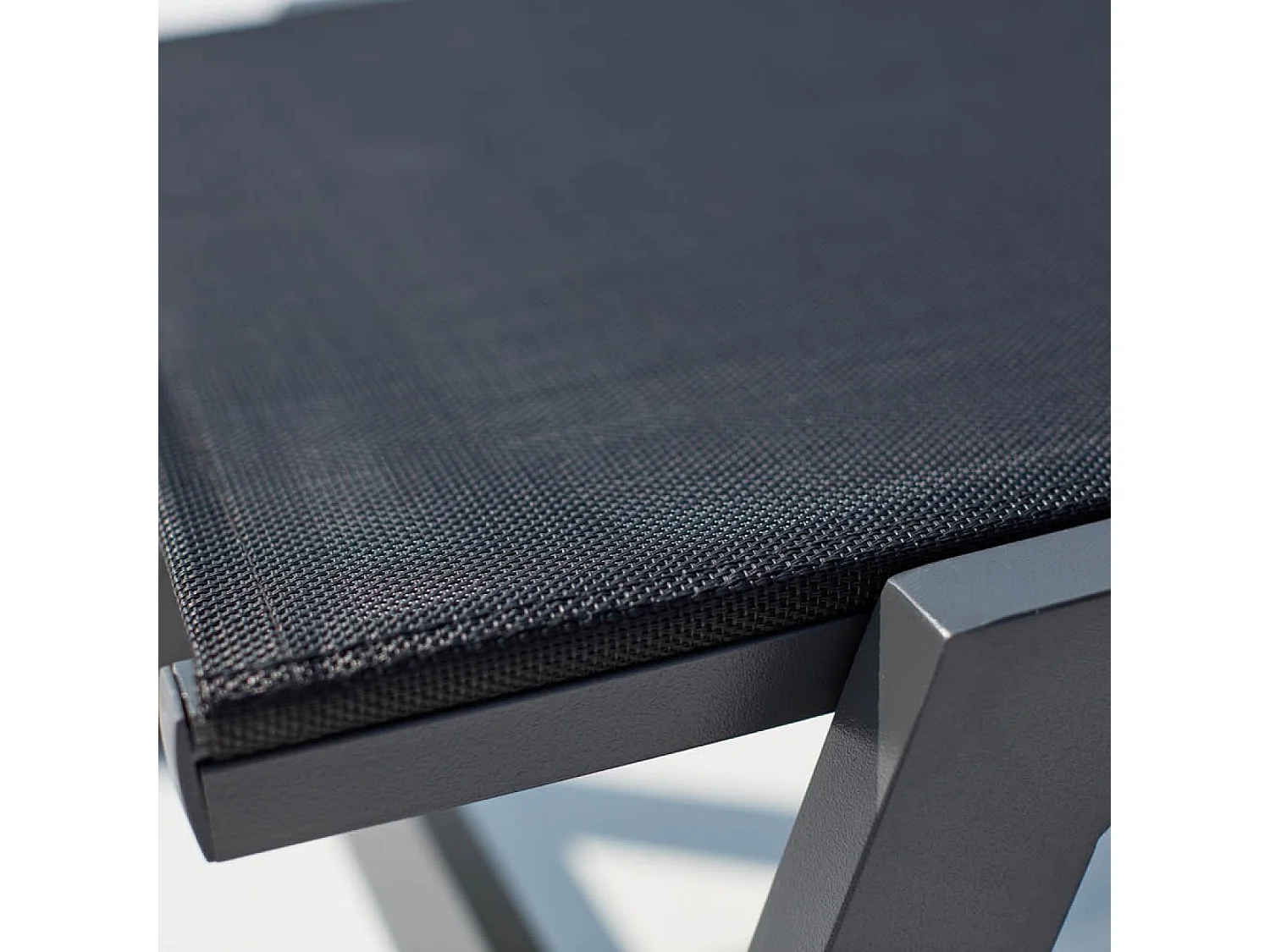 Lot de 2 transats en aluminium gris foncé et noir BARI