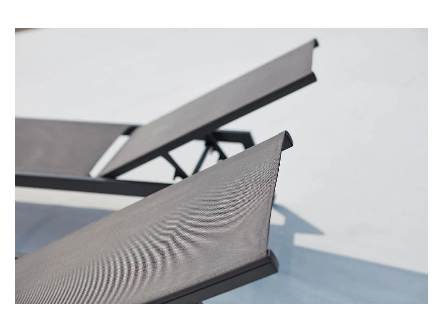 Set di 2 sdraio grigio scuro PRATO