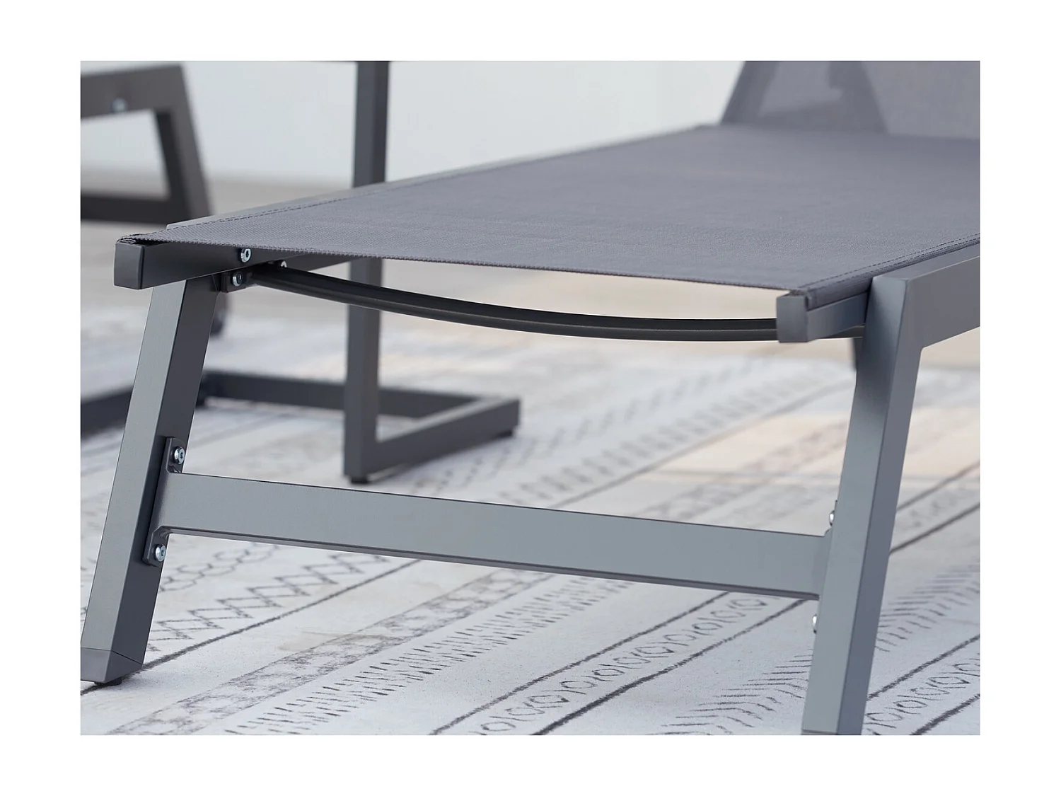 Set di 2 sdraio grigio scuro PRATO