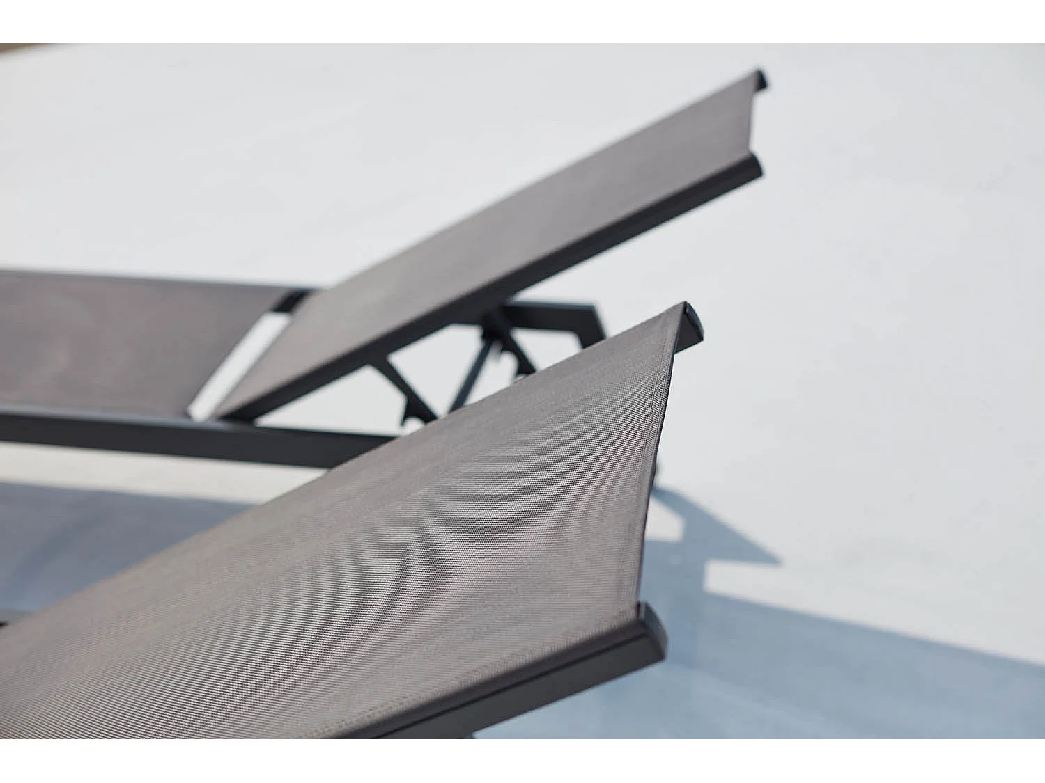 Set di 2 sdraio grigio scuro PRATO