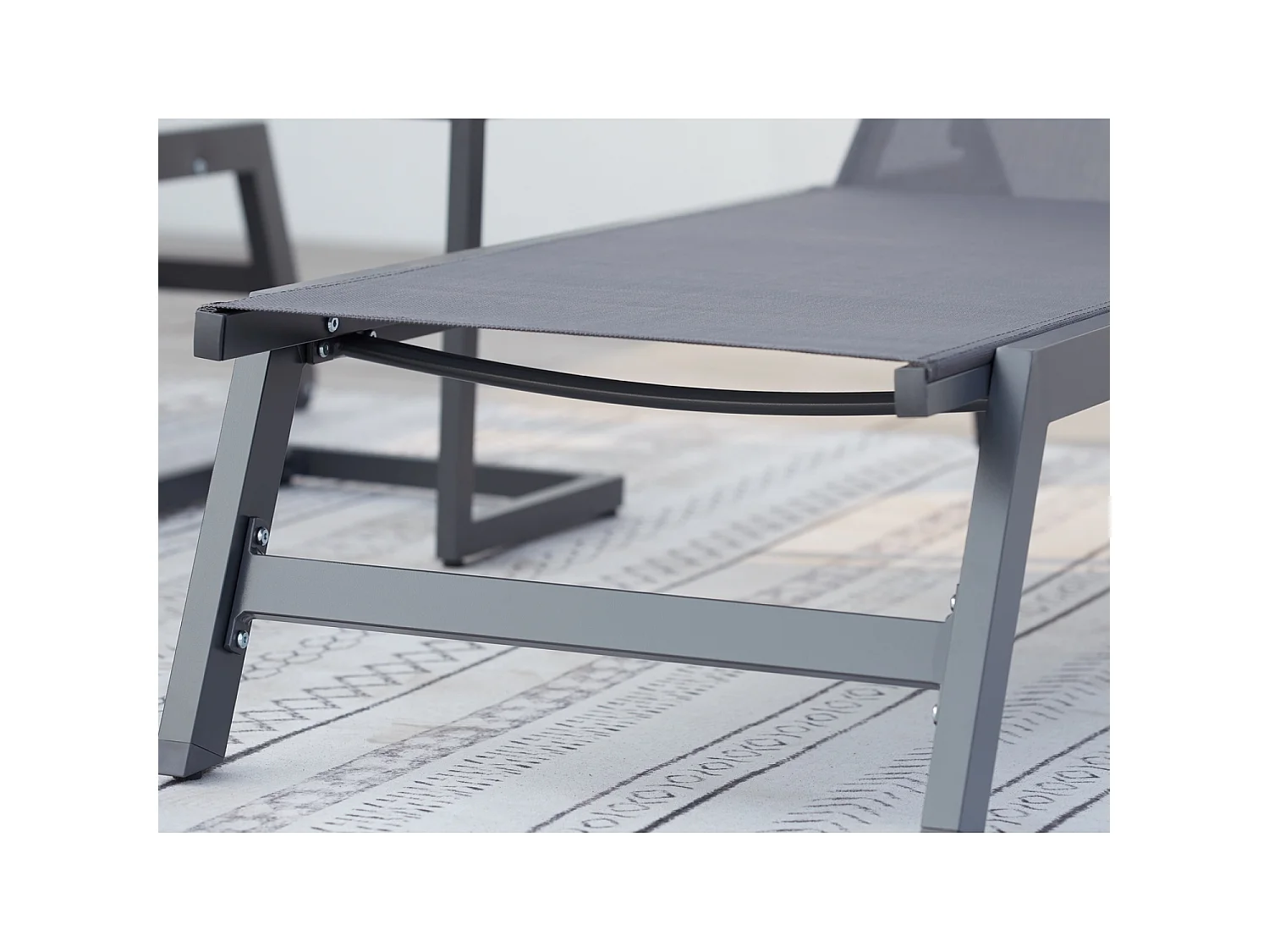 Lot de 2 transats avec roulettes gris foncé PRATO