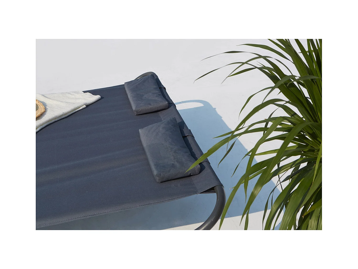 Cama de jardín mecedora para 2 personas gris COACHELLA