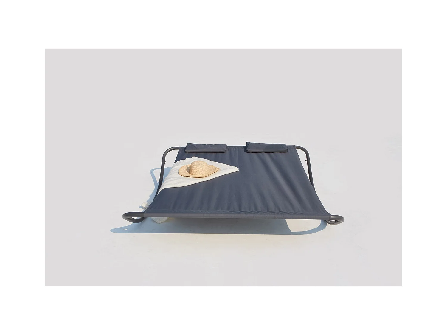 Cama de jardín mecedora para 2 personas gris COACHELLA