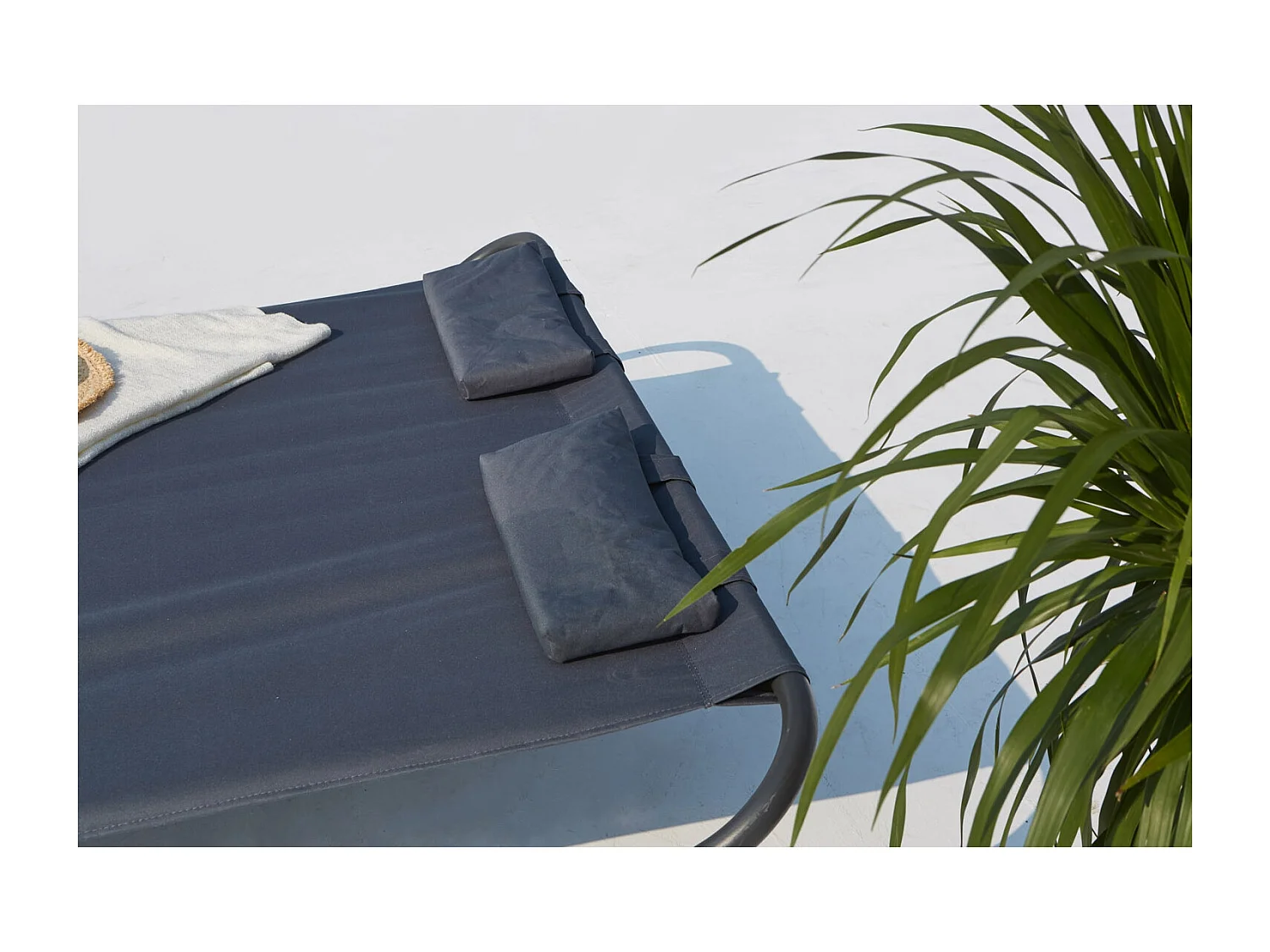 Cama de jardín mecedora para 2 personas gris COACHELLA