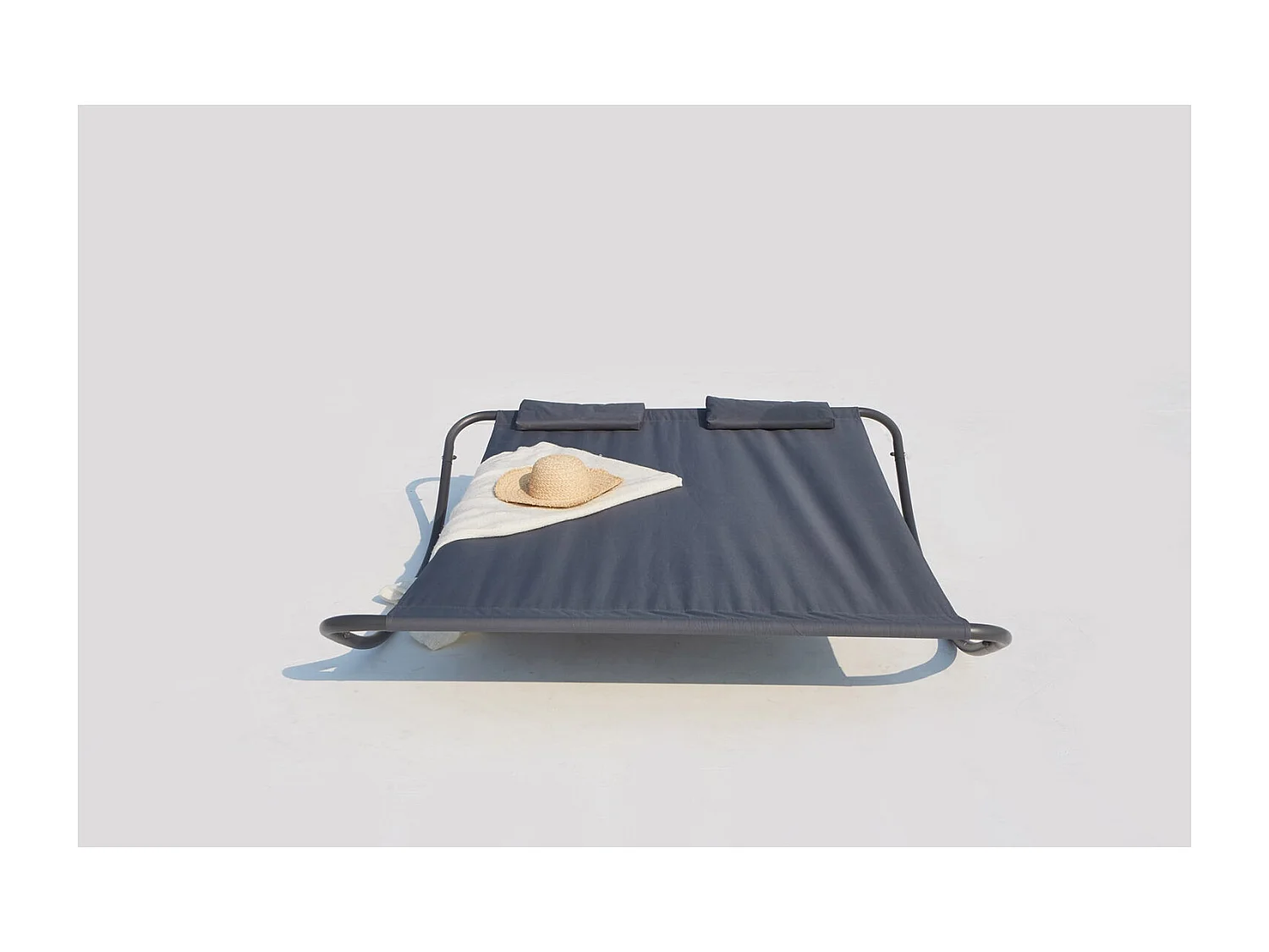 Cama de jardín mecedora para 2 personas gris COACHELLA