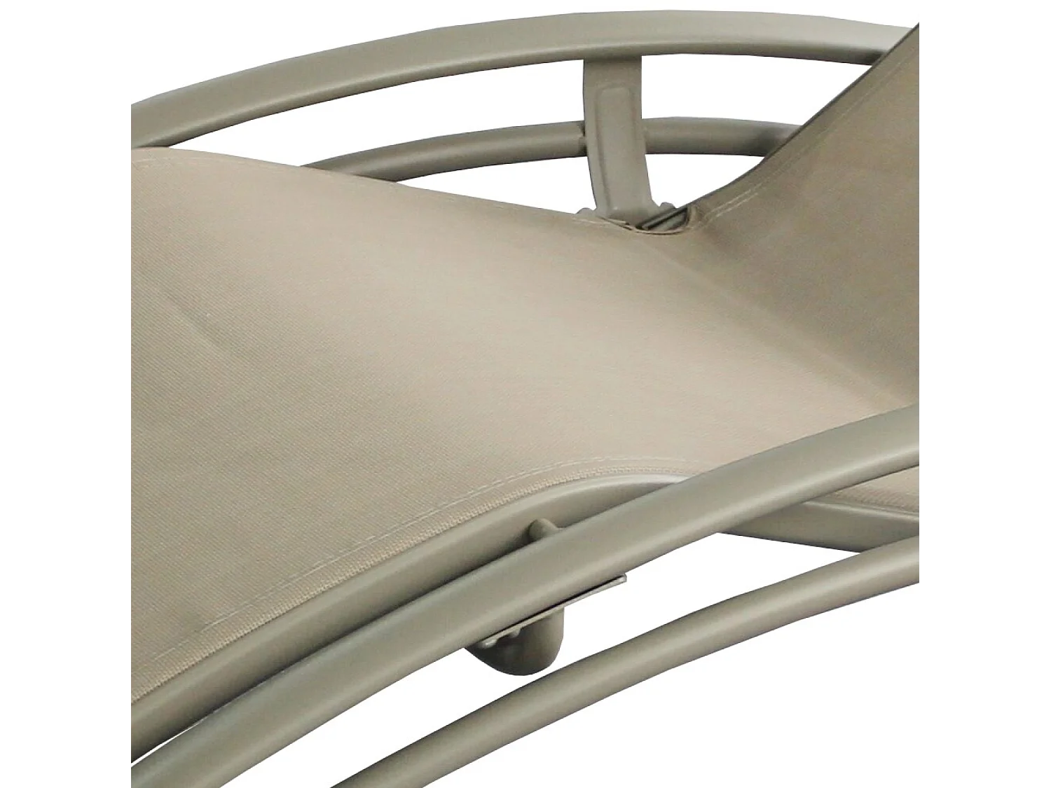 Transat ajustable et empilable avec pieds en acier capuccino LIMEA