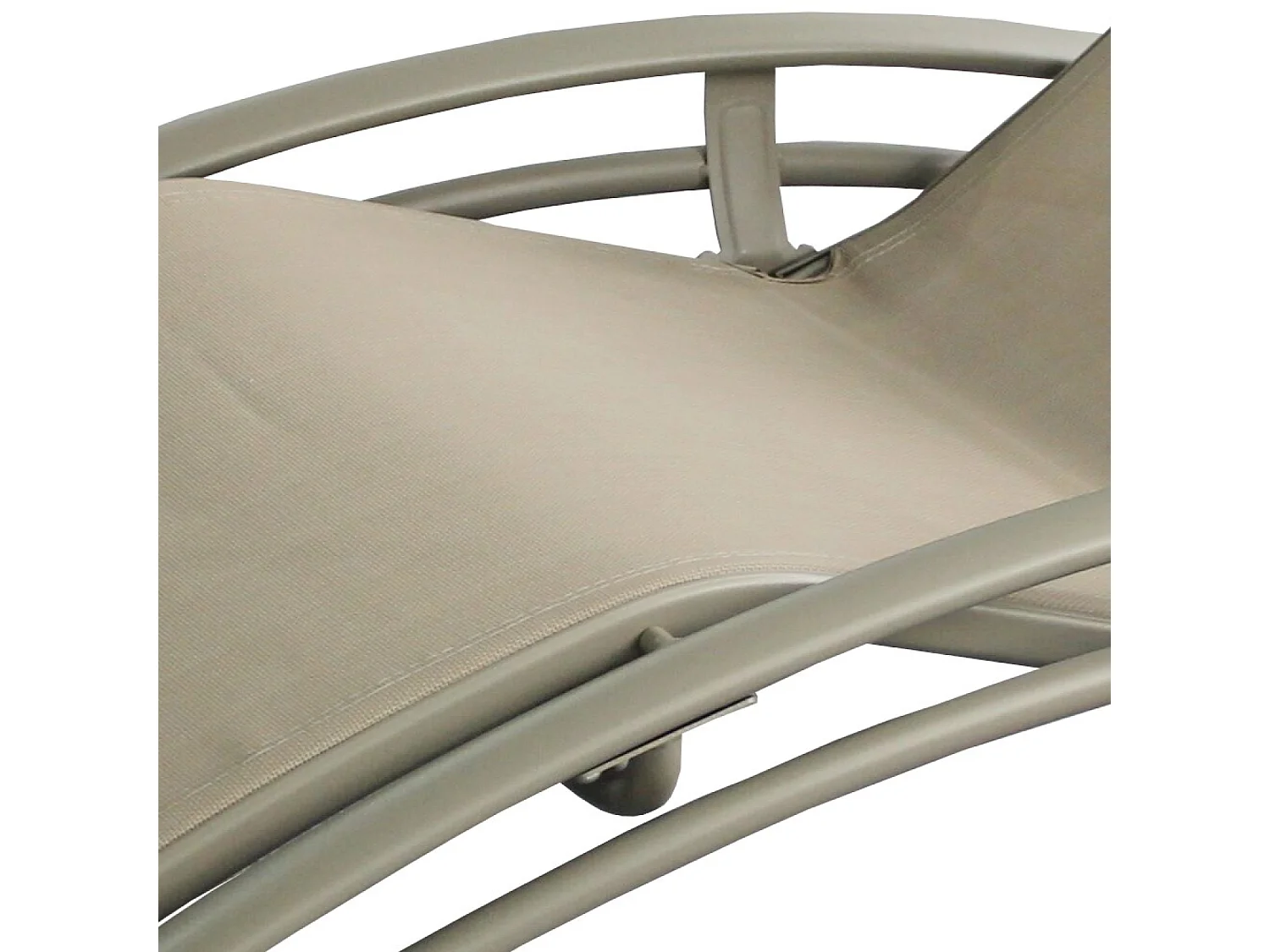 Transat ajustable et empilable avec pieds en acier capuccino LIMEA