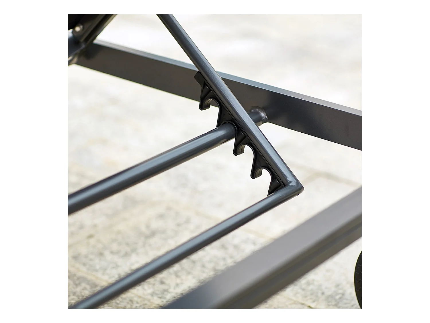 Juego de 2 tumbonas reclinables alu y textileno negro CUBA