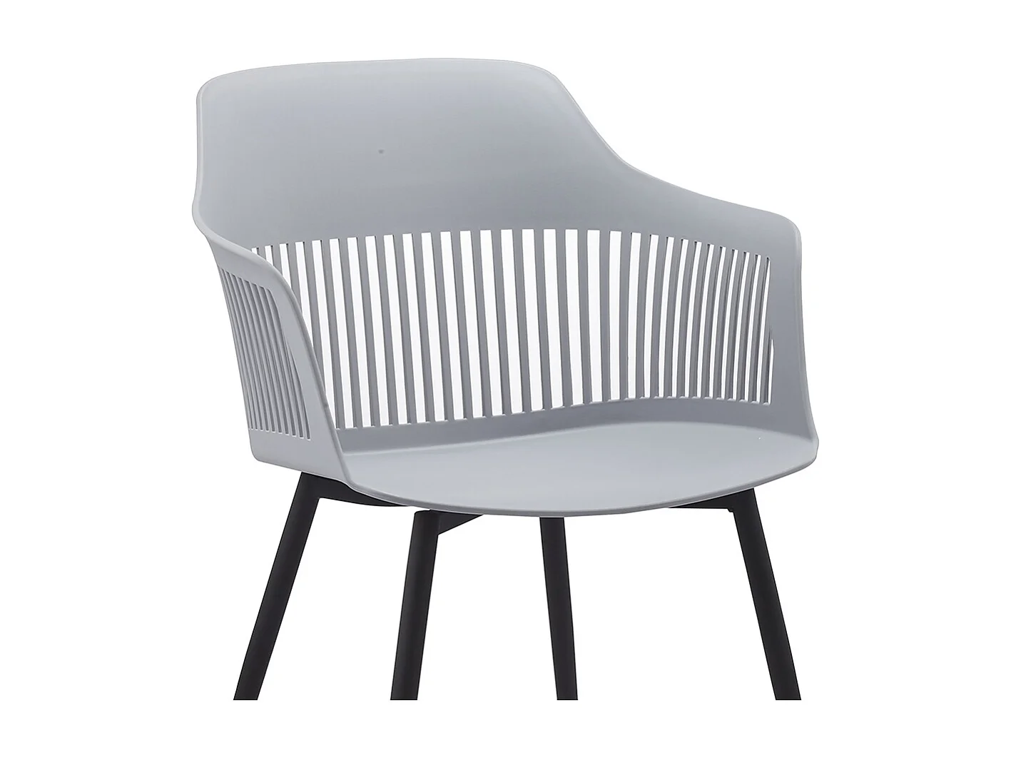 Lot de 4 chaises avec accoudoirs gris INÈS