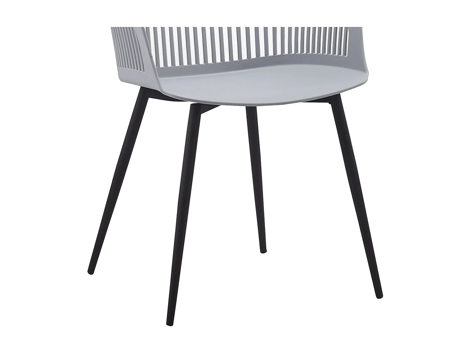 Lot de 4 chaises avec accoudoirs gris INÈS