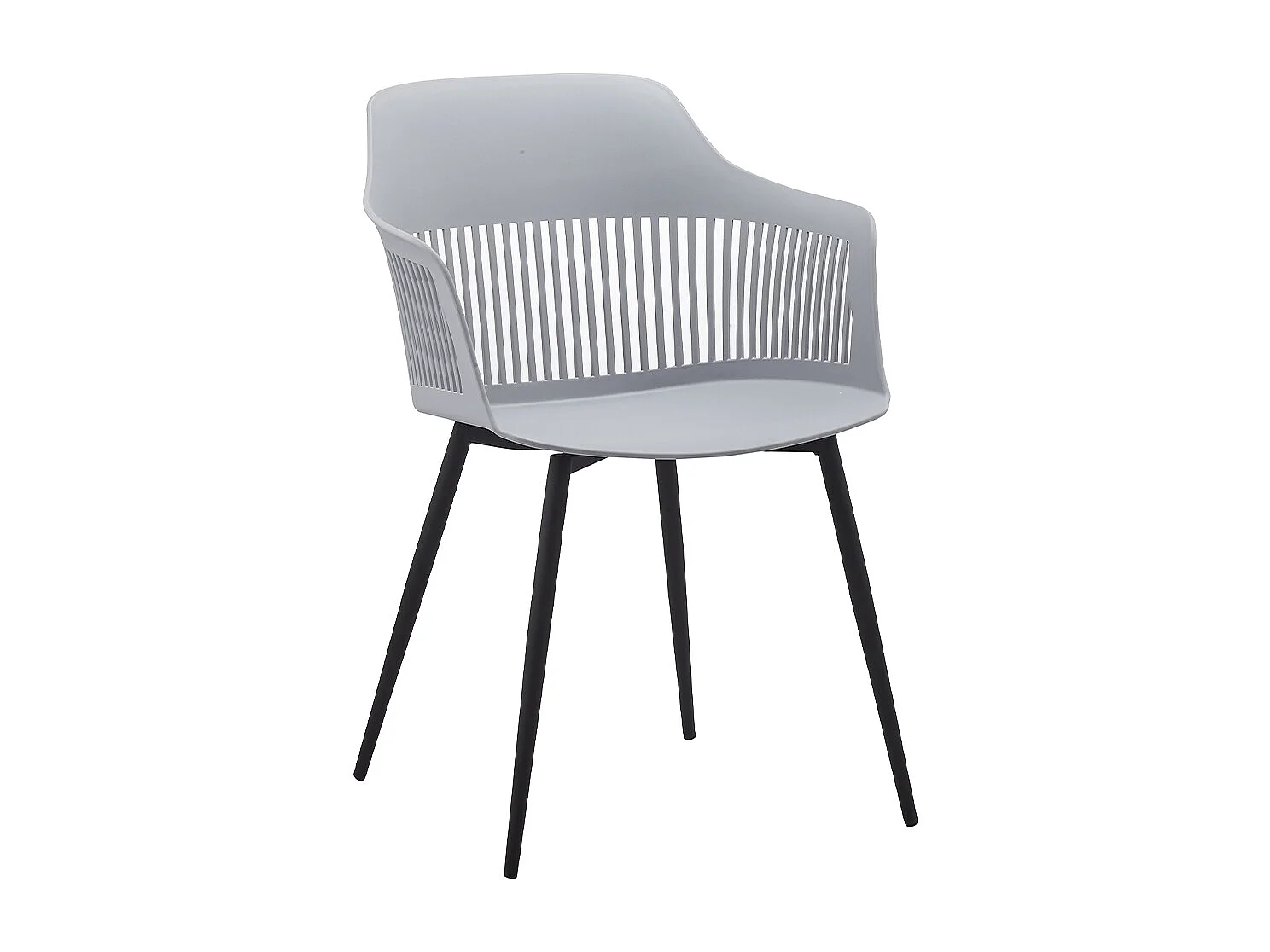 Lot de 4 chaises avec accoudoirs gris INÈS