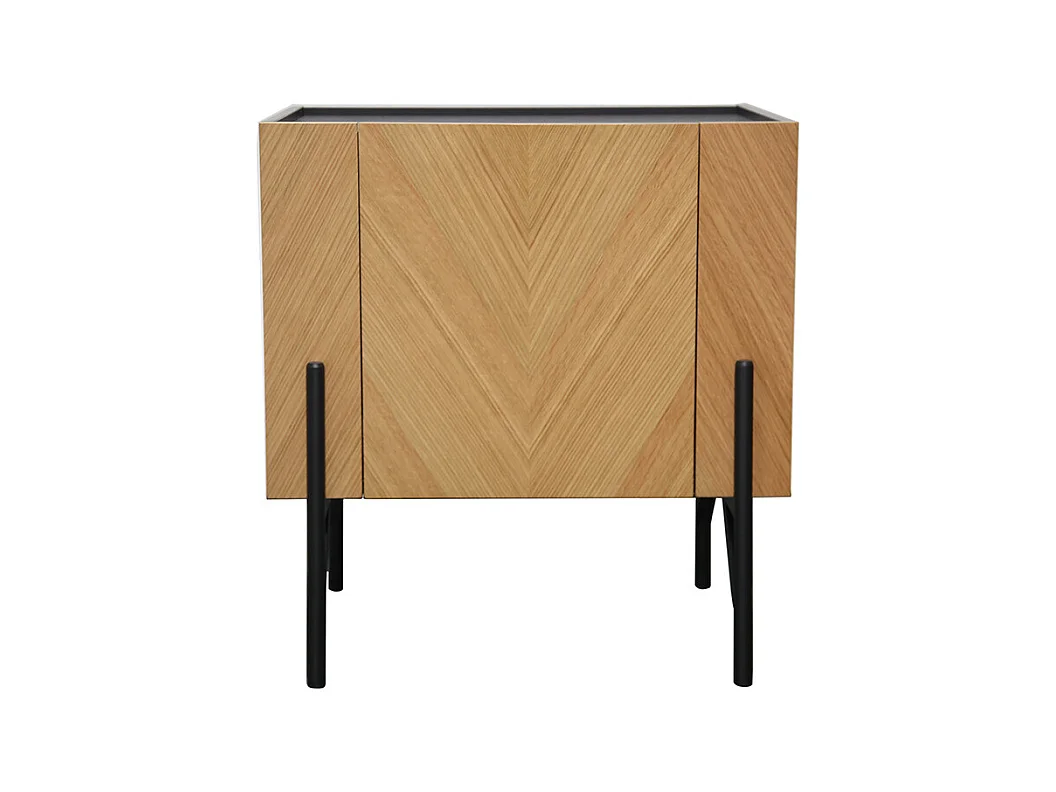 Meuble d'appoint vintage bois clair avec placard SEQUOIA