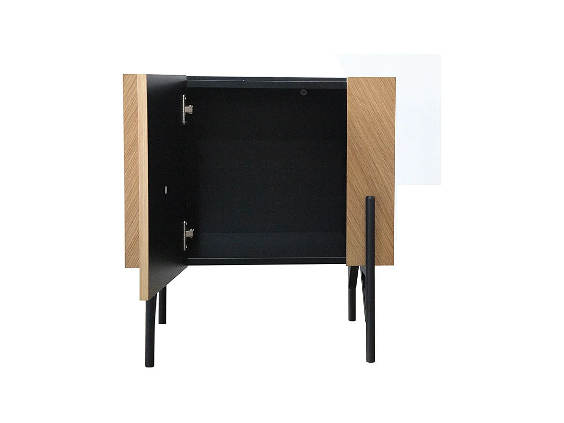 Meuble d'appoint vintage bois clair avec placard SEQUOIA