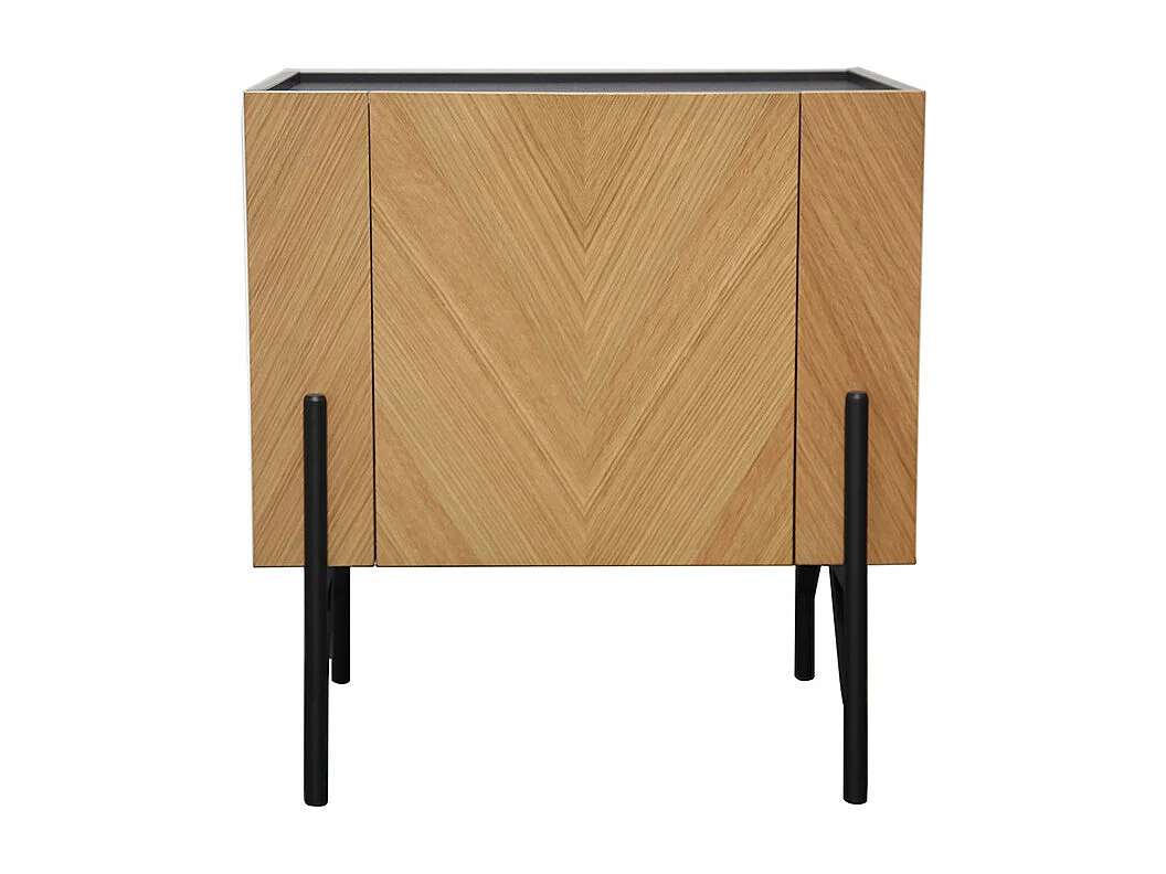 Meuble d'appoint vintage bois clair avec placard SEQUOIA