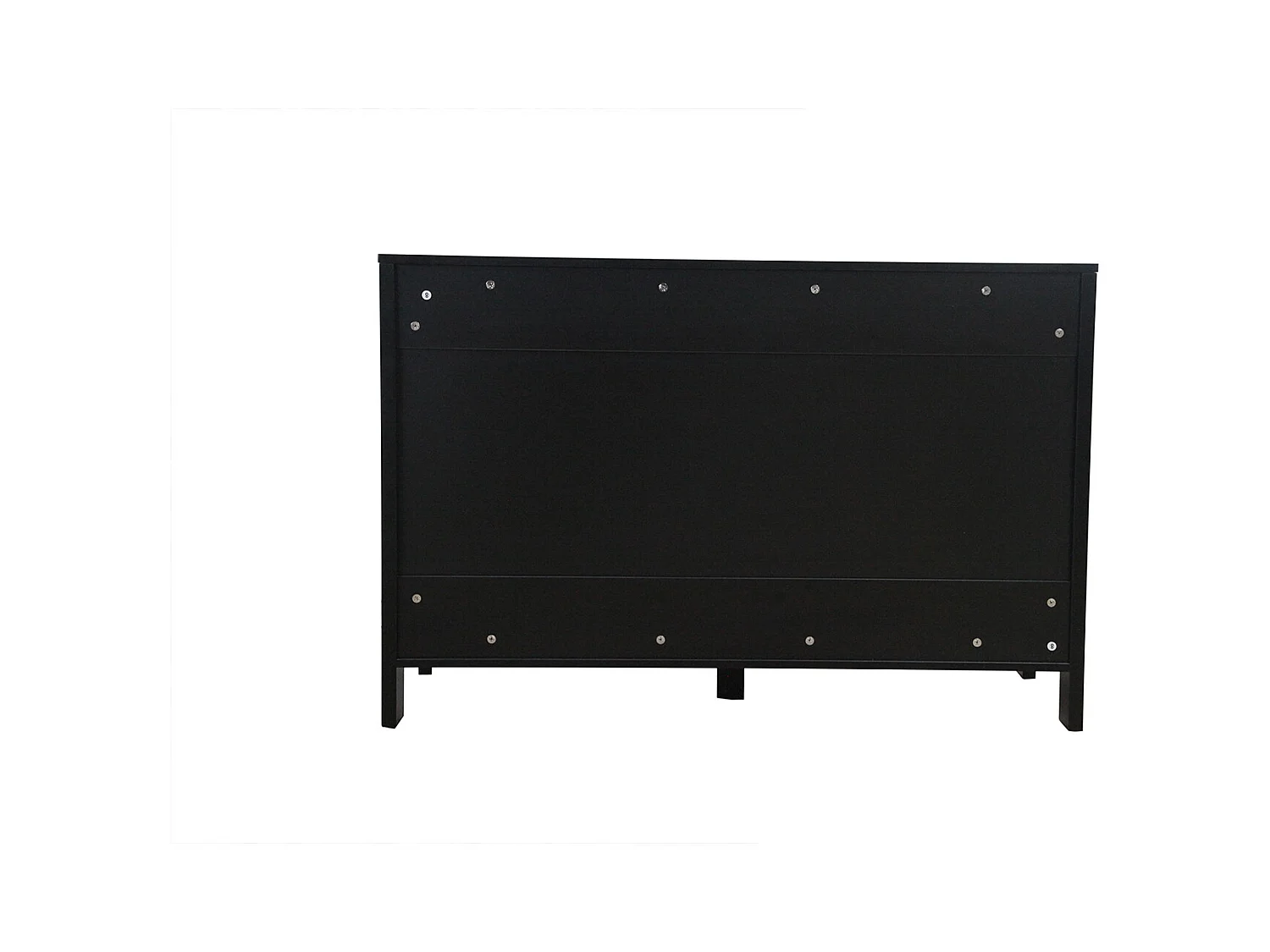 Aparador de madera negro y de mimbre BALI