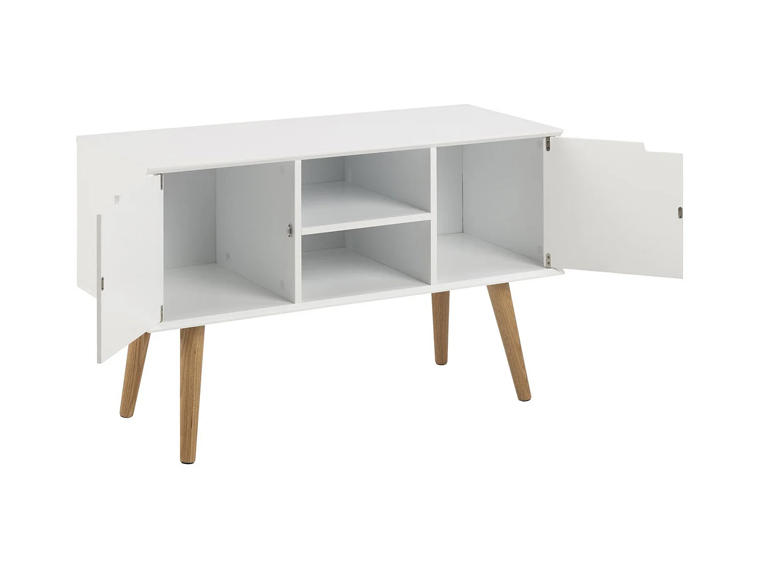Buffet scandinave blanc avec 2 placards LOKKA