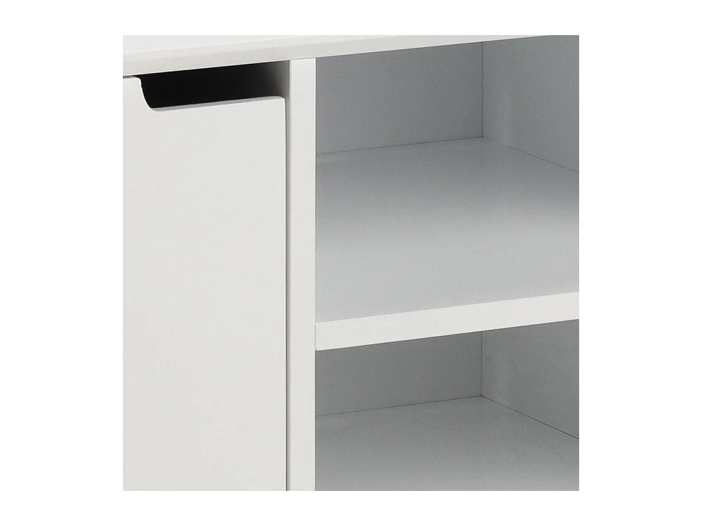 Buffet scandinave blanc avec 2 placards LOKKA